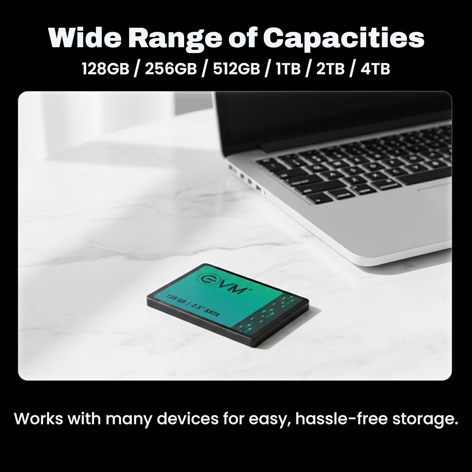 EVM 128GB 2.5-Inch SATA III Internal SSD β 550MB/s Read & 500MB/s Write, 3D NAND, 5-Year Warranty, Laptop & Desktop Solid State Drive (EVM25/128GB)