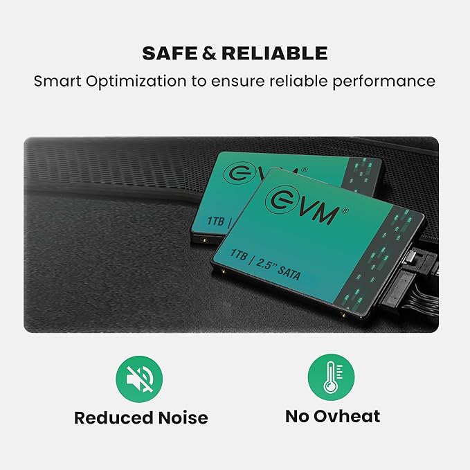 EVM 1TB 2.5 Inch SATA III Internal SSD | Up to 550MB/s Read 500MB/s Write | Laptop Desktop Upgrade Storage | 5 Year Warranty (EVM25/1TB