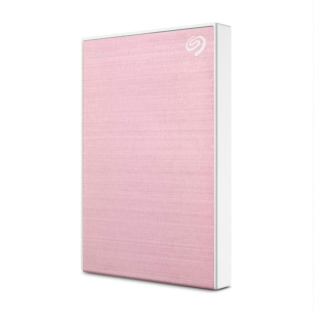 Seagate One Touch 2TB External HDD with Password Protection, Rose Gold, for Windows and Mac, with 3 yr Data Recovery Services (STKY2000405)