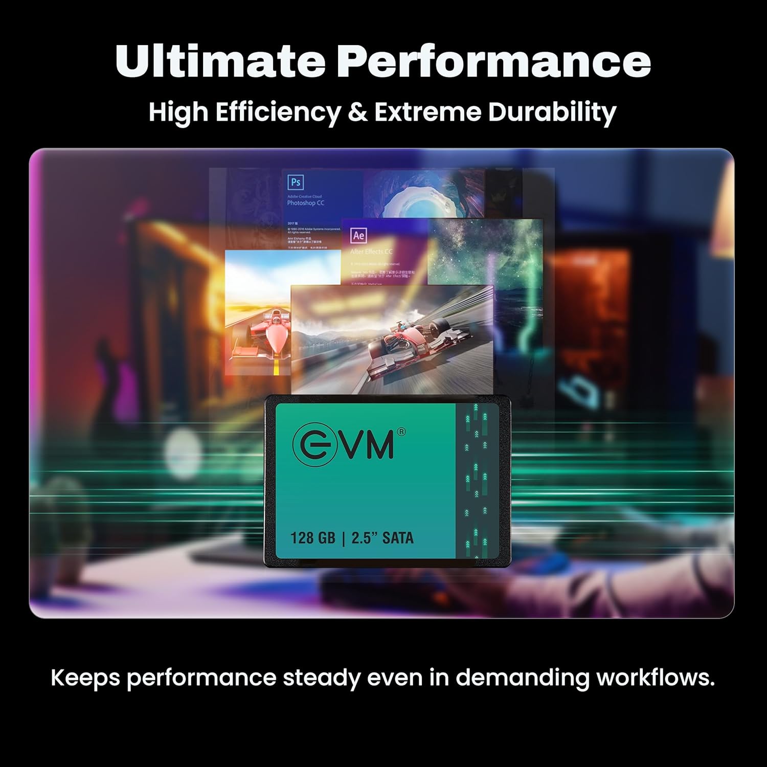 EVM 128GB 2.5-Inch SATA III Internal SSD β 550MB/s Read & 500MB/s Write, 3D NAND, 5-Year Warranty, Laptop & Desktop Solid State Drive (EVM25/128GB)