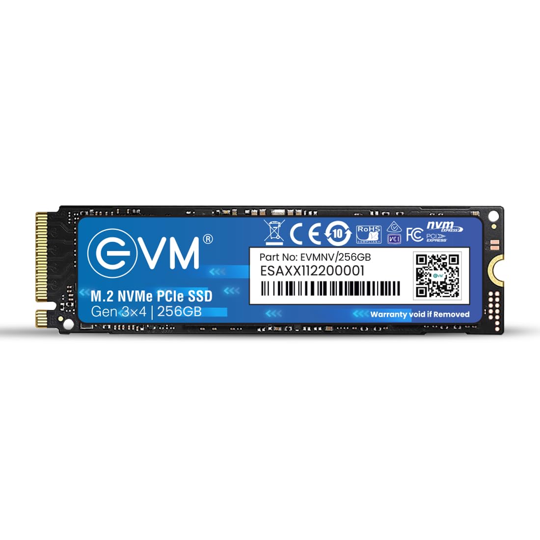 EVM 256GB NVMe Gen 3x4 Internal SSD (2280) – Upto 2000MB/s Read & 1500MB/s Write | PCIe 3.0 M.2 Solid State Drive for Gaming, Laptops & Desktops | Shock Resistant & 5-Year Warranty (EVMNV/256GB)