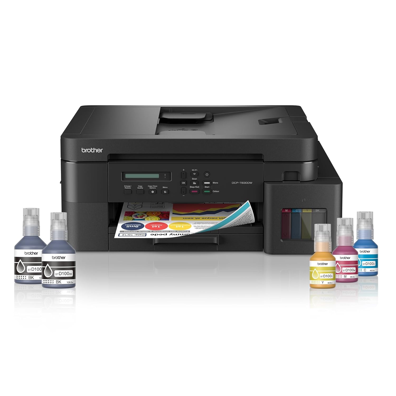 Brother Ink Tank DCP-T830DW (New Launch) WIFI Auto Duplex Color Printer (Print Scan Copy),ADF,LAN