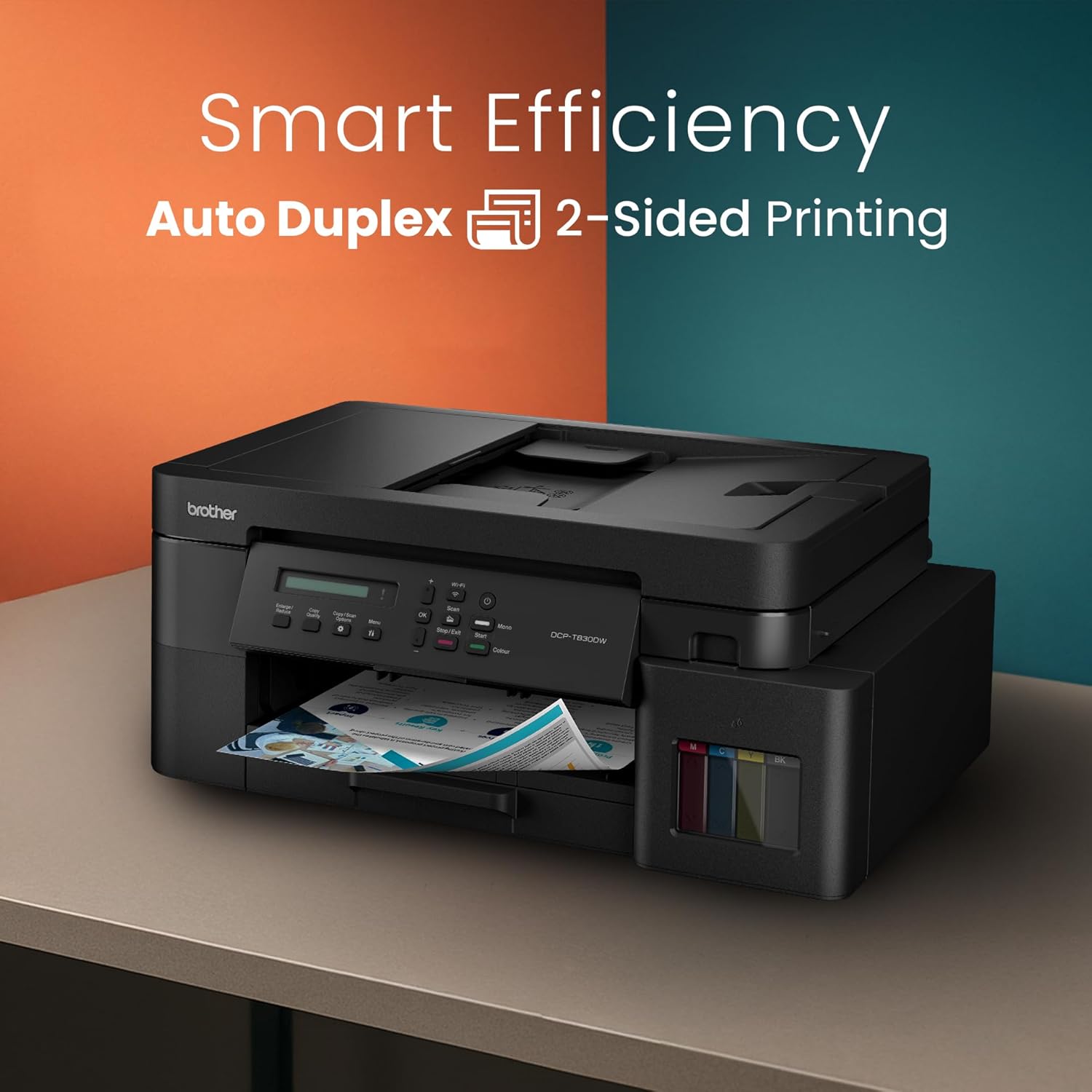 Brother Ink Tank DCP-T830DW (New Launch) WIFI Auto Duplex Color Printer (Print Scan Copy),ADF,LAN