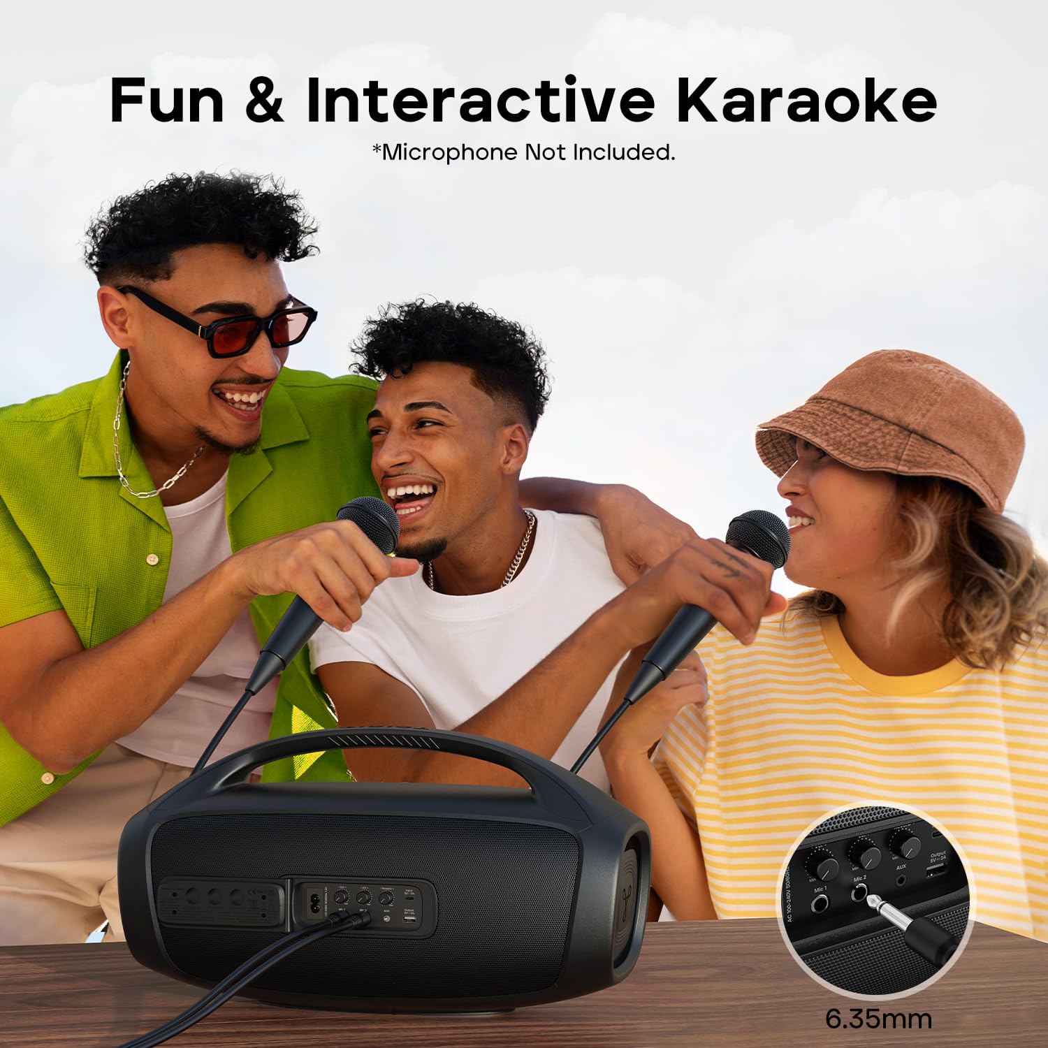 Tribit StormBox Blast 2 Bluetooth Speaker, 200W Portable Speaker with Subwoofer, XBass, LED Lights, Bluetooth 5.4, IP67, Custom EQ, 30H Playtime, Karaoke Function - Perfect for Outdoor Party/Garden