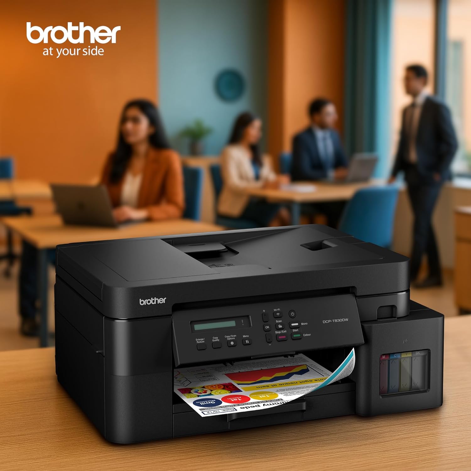 Brother Ink Tank DCP-T830DW (New Launch) WIFI Auto Duplex Color Printer (Print Scan Copy),ADF,LAN