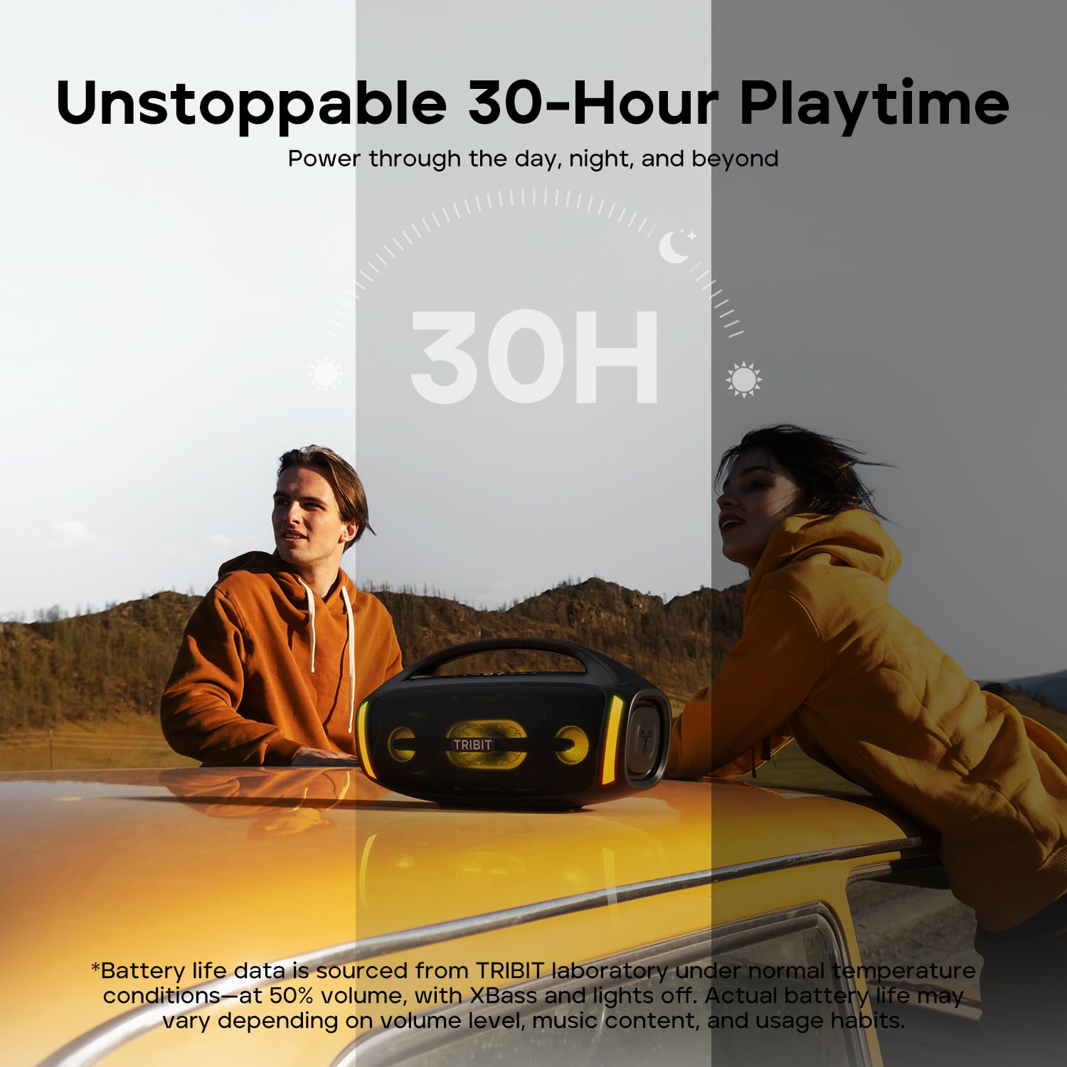 Tribit StormBox Blast 2 Bluetooth Speaker, 200W Portable Speaker with Subwoofer, XBass, LED Lights, Bluetooth 5.4, IP67, Custom EQ, 30H Playtime, Karaoke Function - Perfect for Outdoor Party/Garden