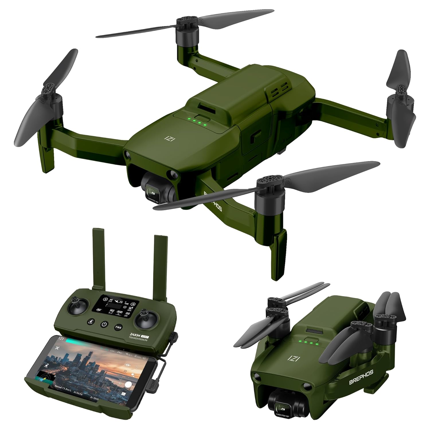 IZI Brephos Premium 4K Camera Drone with 48MP Sensor, 4K60FPS & 3-Axis Gimbal Stabilization, GPS Enabled Professional Quadcopter with Obstacle Avoidance for Aerial Photography & Cinematic Video