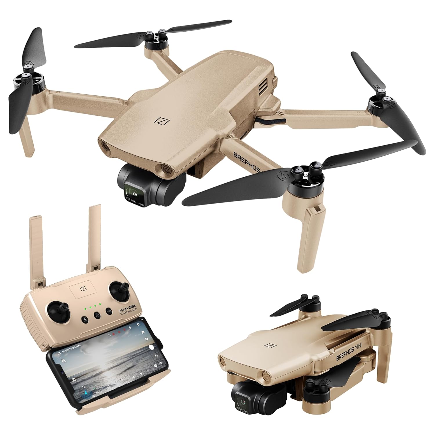 IZI Brephos Mini Nano Drone β Premium Drone with Camera 4K Professional, 48MP Ultra HD Lens, Starlight Night Vision, 3-Axis SteadyFrame Stabilizer, 3000mAh Long Flight,