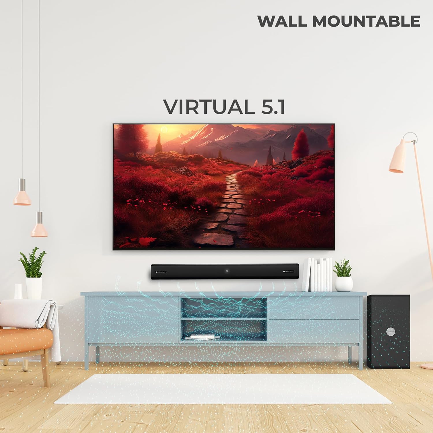 ZEBRONICS JUKE BAR 8700 PRO 200W Dolby Soundbar with Wireless Subwoofer, Supports Bluetooth, HDMI (ARC), AUX, Dolby Audio, LED Display, Wall Mountable, Virtual 5.1 and Dual Driver