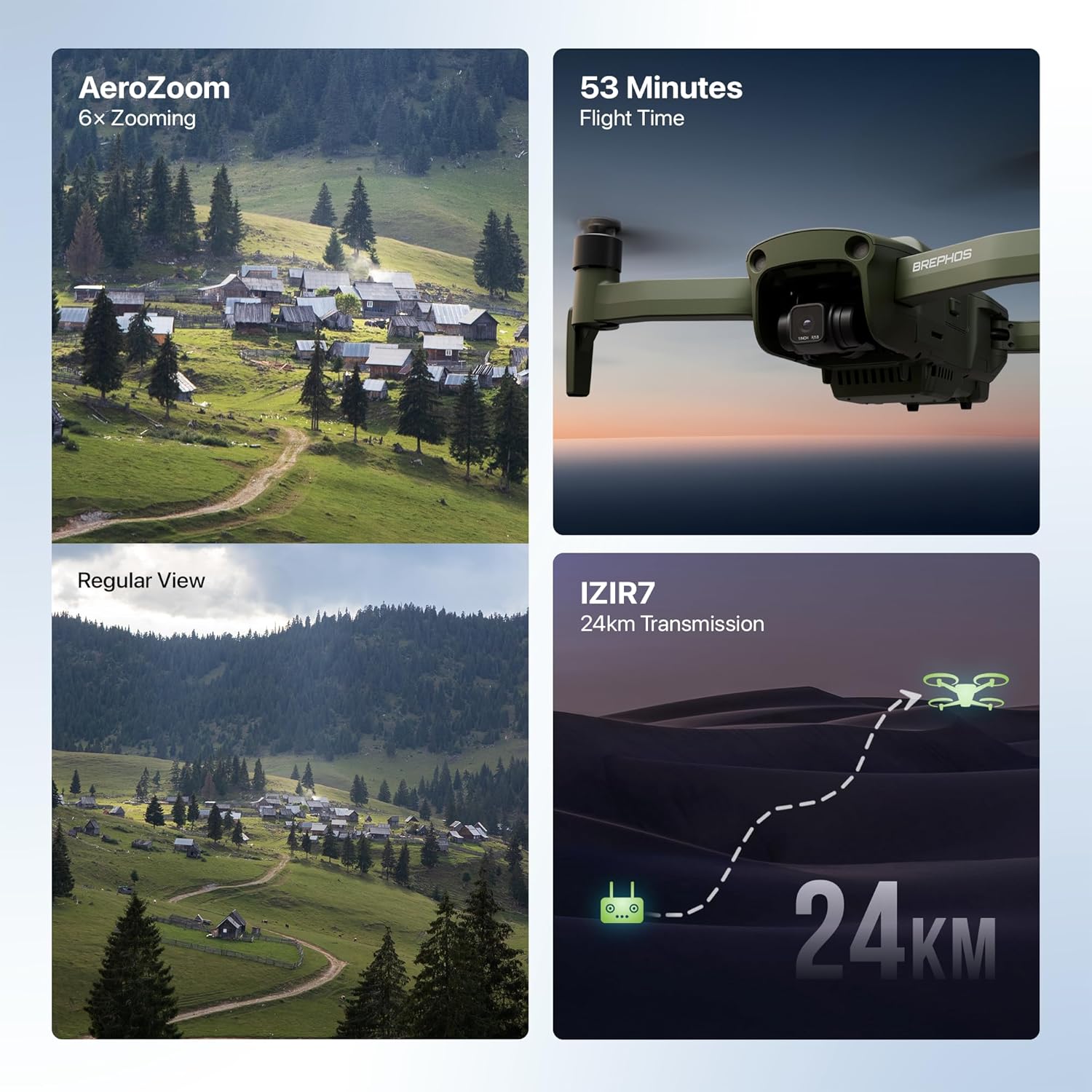 IZI Brephos Premium 4K Camera Drone with 48MP Sensor, 4K60FPS & 3-Axis Gimbal Stabilization, GPS Enabled Professional Quadcopter with Obstacle Avoidance for Aerial Photography & Cinematic Video