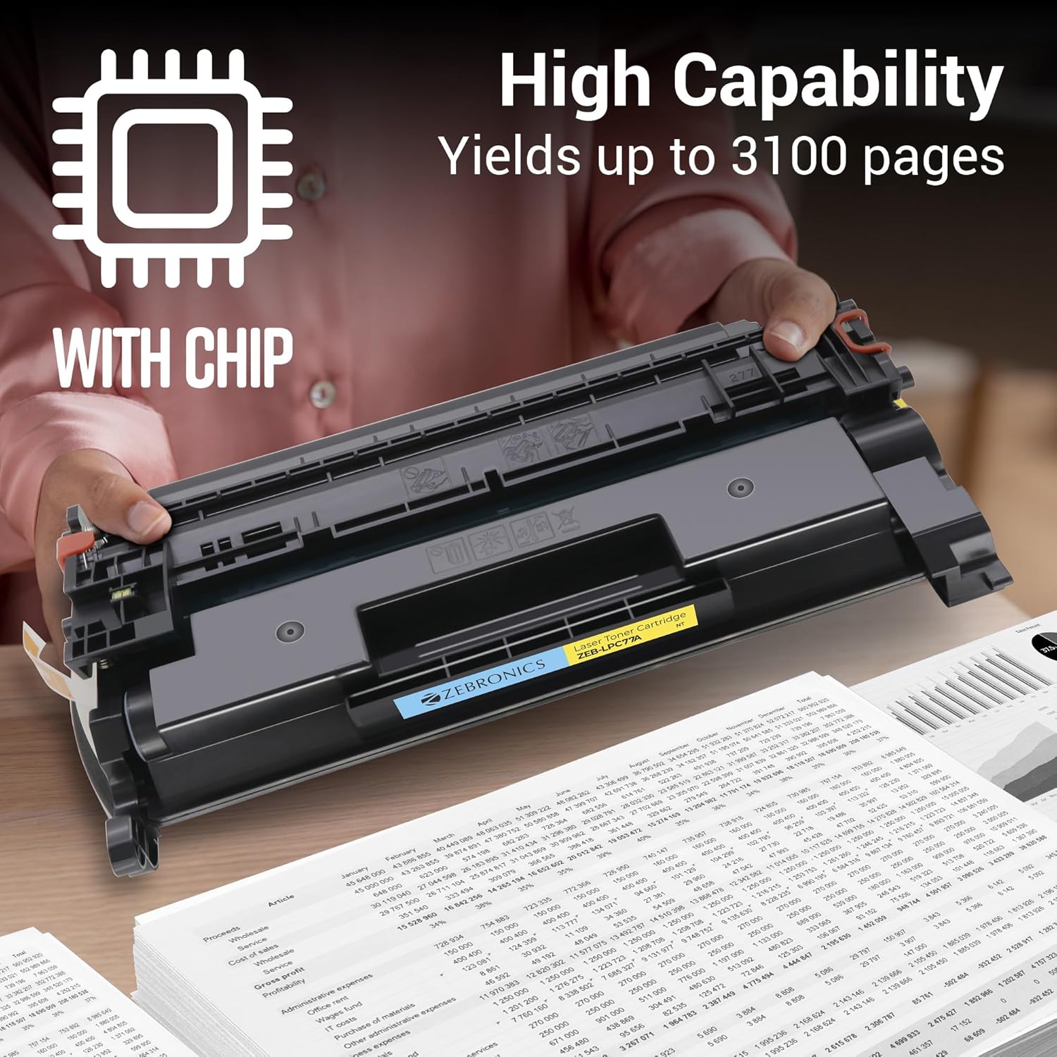 ZEBRONICS LPC77A Black Laser Toner Cartridge (with Chip) for HP LaserJet Pro/MFP & Enterprise Series