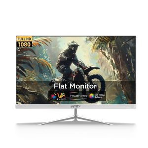 Intex 22 Inch Flat Gaming Monitor | Full HD 1080p | 120Hz Refresh Rate | VA Panel | Frameless Design | Built-in Speakers | HDMI & VGA | Gaming & Office Use