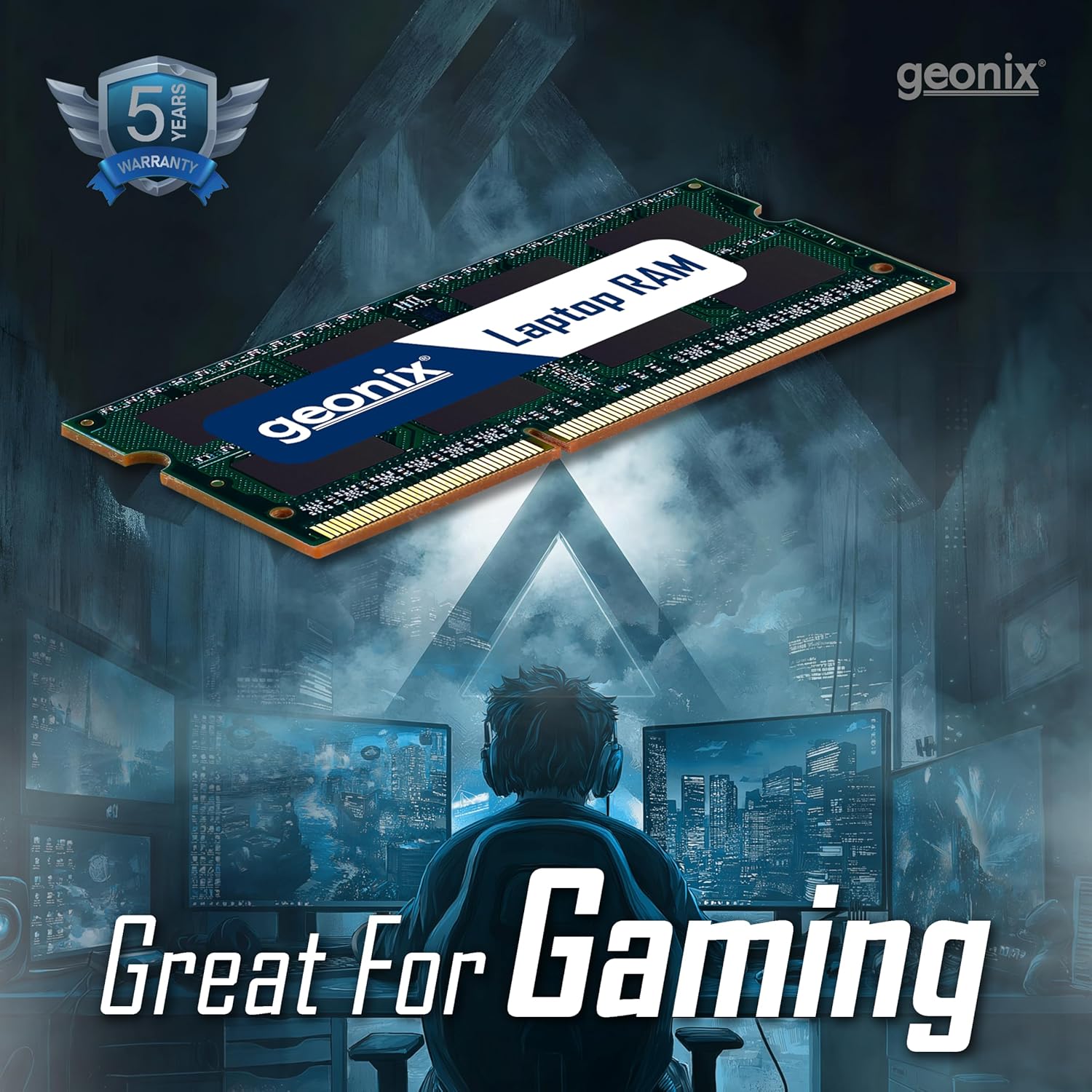 Geonix Laptop RAM, 8 GB DDR3, Frequency-1600 Mhz, (8x2) IC, 204 Pin, 5 Years Warranty