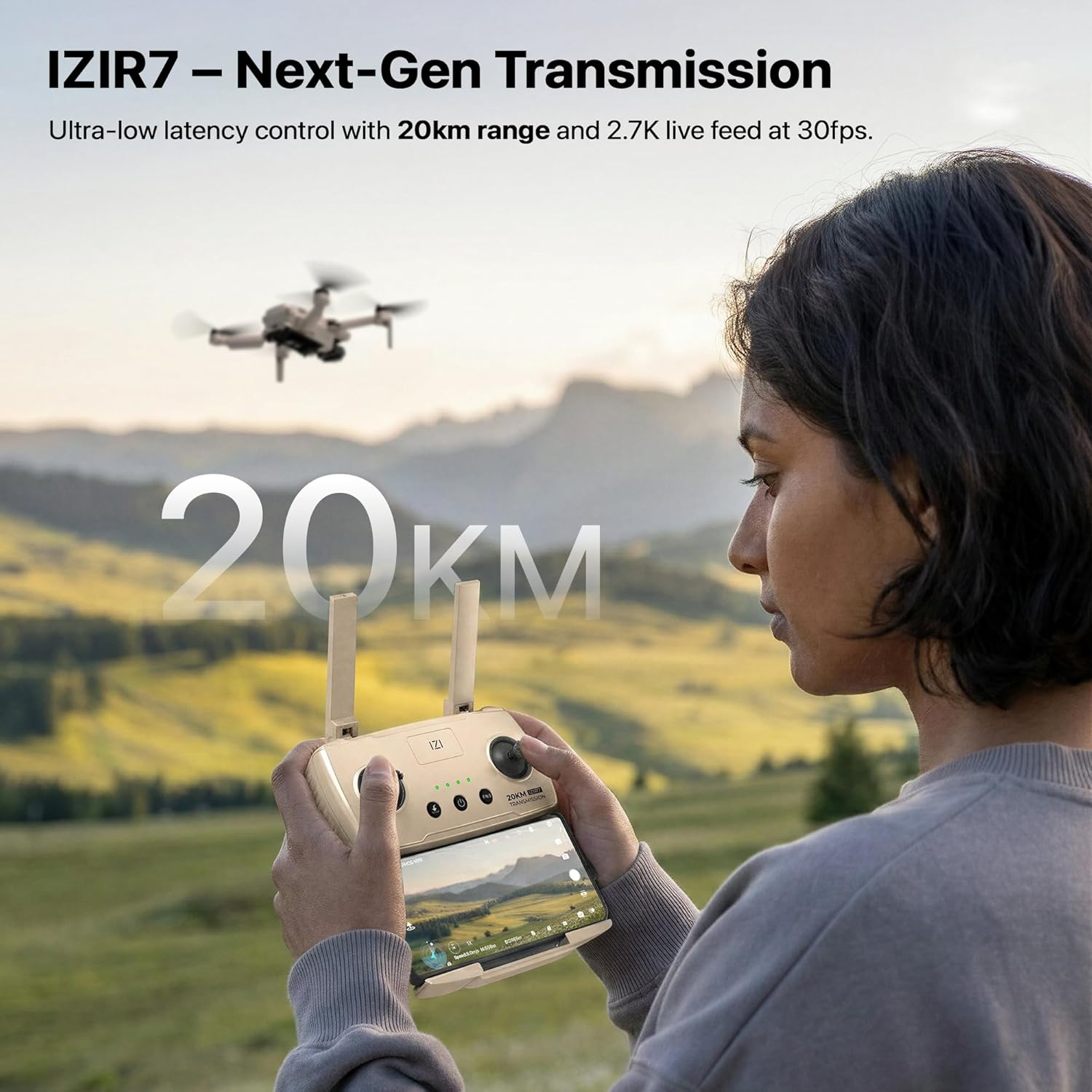 IZI Brephos Mini Nano Drone Combo– Premium Drone with Camera 4K Professional, 48MP Ultra HD Lens, Starlight Night Vision, 3-Axis SteadyFrame Stabilizer, 3 x 3000mAh Long Flight,