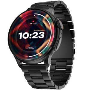 GOBOULT Crown R Pro Smart Watch 1.43''HD AMOLED, Bluetooth Calling, Working Crown,Zinc Alloy Frame,600Nits Brightness, AI Voice Assistant, SpO2 Monitoring, 120+Sports Mode (Jet Black)