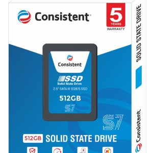 Consistent SSD 512GB 2.5 Inch SATA Internal SSD - Read: 550MB/s & Write: 500MB/s - Solid-State Drive 5 Year Warranty (512, GB)