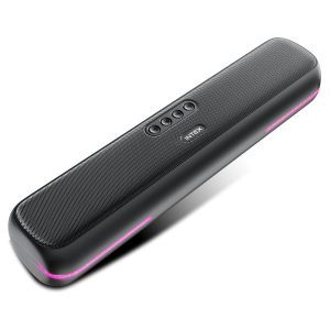 Intex Beast 20X Newly Launched 20W BT Soundbar with 360° Surround Sound, Rhythmic RGB Light, 52mm×4 Drivers, 5hrs Playback Time, TWS Feature, Type C Fast Charging, BT V5.4, USB/AUX/TF (Black)