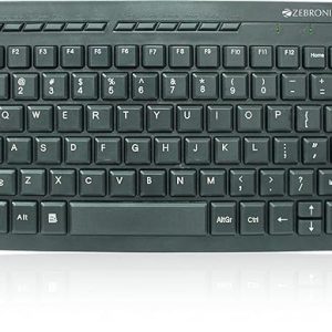 ZEBRONICS ZEB-K04 Mini Multimedia USB Wired Keyboard with 96 UV Coated Keys, Slim & Compact, for PC/Mac