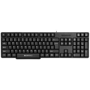 ZEBRONICS K20, Wired Keyboard, 104 Keys, 1.2m Cable, ₹ Key, UV Coated Keys, USB Interface, Retractable Stand, Plug and Play