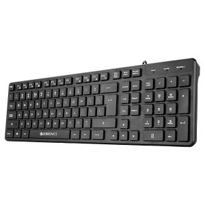 ZEBRONICS K60 USB Wired Keyboard with 1.4 Meter Cable, 12 Integrated Multimedia Controls, 103 Keys Full Size, Slim Design, UV Coated and Plug Play Usage