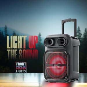 Intex Thriller 600 Bluetooth Trolley Speaker | 60W Powerful Sound with Wireless Karaoke Mic | Upto 6 Hour | RGB Lights & LED Display | Recording Feature & Remote | Deep Bass Party Speaker (Black)