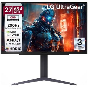 LG 27GS75Q 68.47 cm (27 Inch) Ultragear QHD (2560x1440) IPS Gaming Monitor w/ 180Hz (O/C 200Hz), 1ms (GtG), HDR10, NVIDIA G-SYNC Compatible, AMD FreeSync, 2xHDMI, Tilt/Height/Pivot Adjustable (Black)
