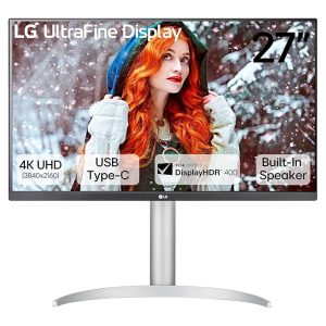 LG 27UP850K 68.58 cm (27 Inch) 4K UHD IPS Display (3840x2160), VESA DisplayHDR 400, 95% DCI-P3, USB Type-C,HDMI, Built in Speaker (5W x 2, 2.0ch) MaxxAudio, Integrated Mac Controls, HAS Stand - White