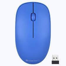 Zeb Amaze Wireless Mouse with 2000 DPI, Advanced Optical Sensor, 2.4GHz USB Nano Receiver, Plug - Play Usage, Power Saving Mode and Comfortable use on Most Surfaces - Blue