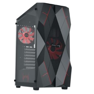 daWg V' Series 240 Mid-Tower Gaming Cabinet/Case, Pre-Installed 2 Multicolor Fans, Support AIO Upto 360mm, ATX, mATX, Mini ITX, Tempered Glass, Dust Filters, Cable Management, USB 3.0 (Black)