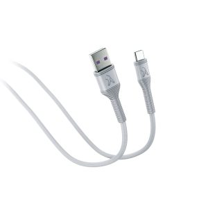 FINGERS Car Backseat-C9FL - Type-C Mobile Cable (9 feet long | Fast Charging up to 5.0 A Max | Fast Data Transfer) - Steel Grey
