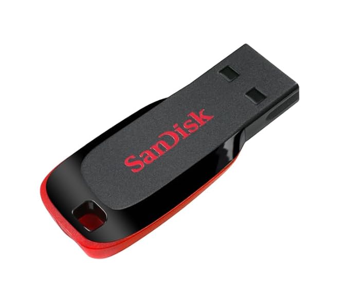 SanDisk Cruzer Blade 128GB, USB 2.0, Flash Drive, Pendrive, Red, 5Y Warranty (SDCZ50-128G-I35)