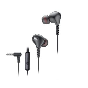 FINGERS SoundGlitz2 Wired Earphones (10 mm Neodymium Driver | Sturdy Cable with L-Pin Connector | Built-in Mic | Free Carry-on Zip Case) (Rich Grey)