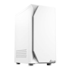 daWg V' Series 211 Mid-Tower Gaming Cabinet/Case, Pre-Installed 1 * 120mm Rear Fan, Support ATX, mATX, Mini ITX, Upto 5 Storage Drives, Cable Management, USB 3.0 (White)