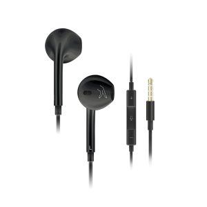 FINGERS SoundReflex W5 (3.5 mm) Wired in-Ear Headphones with Mic – Powerful Bass & Clear Sound, Comfortable Ear-Shaped Design Earphone, for Smartphones, Laptops & Tablets (Black)
