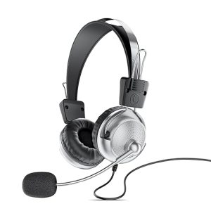 Intex Magna Wired USB Headphone with Microphone | 40Mm Drivers & Lightweight | Crystal Clear Sound with Audio Control Keys | Over Ear Design with Mic (Black)