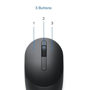 DELL MS3320W Wireless (RF/Bluetooth) Mouse, up to 4000DPI, up to 36 Month Battery Life, 3Y Advance Exchange Warranty - Black