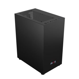 daWg V' Series 110 Mini-Tower Gaming Cabinet/Case, Pre-Installed 1 * 120mm Rear Fan, Support mATX, Mini ITX, Upto 2 Storage Drives, Cable Management, USB 3.0 (Black)