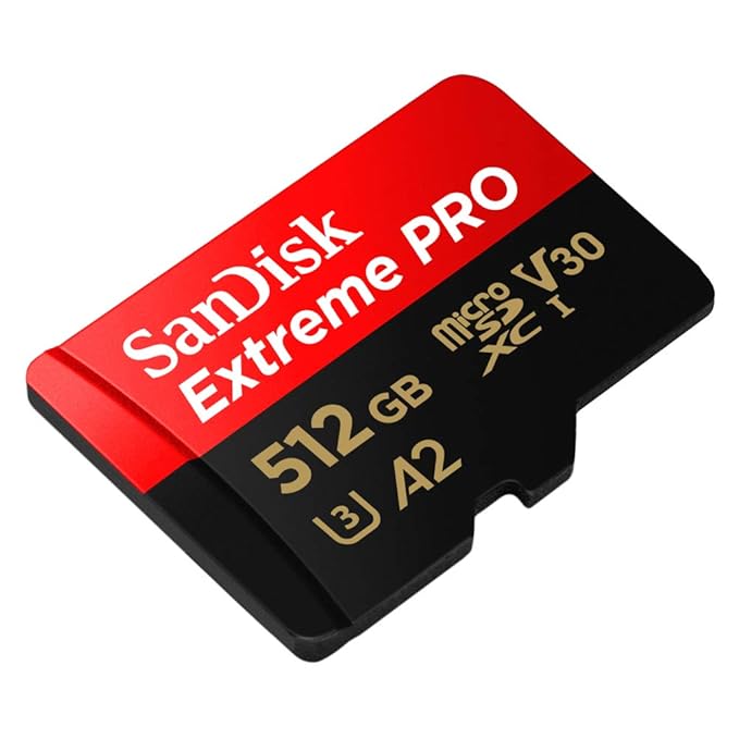 SanDisk Extreme Pro 512GB microSDXC UHS-I, V30, 200MB/s Read, 140MB/s Write, Memory Card for 4K Video on Smartphones, Action Cams and Drones