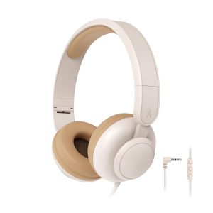 FINGERS HappyHertz Wired Headphones for Kids (85 dB Volume Limit Safe Sound, Super-Soft Cushions, Foldable Design, Tangle-Free Cable, Perfect for Music, Learning & Fun) - Caramel Beige