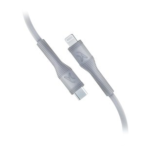 FINGERS FMC C2L2 Mobile Cable [USB Type-C to Lightning (up to 20 W) & High-speed Data Transfer (speed up to 480 Mbps) | 1 meter, Steel Grey]