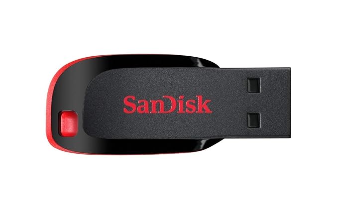 SanDisk Cruzer Blade 128GB, USB 2.0, Flash Drive, Pendrive, Red, 5Y Warranty (SDCZ50-128G-I35)