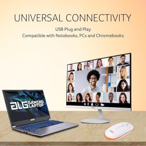 acer Wireless Mouse (1600 DPI/2.4 GHz Wireless Frequency/Optical Sensor/USB Dongle) | Color: White/Orange