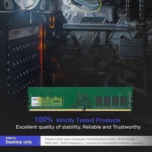 8GB DDR4 2133MHz Desktop RAM | U-DIMM | Long-DIMM | PC4-17000 | 1Rx8 Single Rank |Computer RAM Memory Module Upgrade| 3-Year Warranty