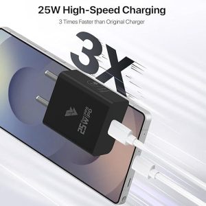 Samsung 25W Charger USB Type C Adapter for Samsung Galaxy Z with PD 3.0 Fast Charging | BLACK |