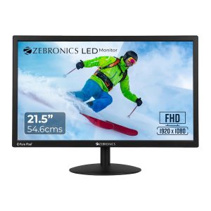 Zebronics 21.5” (54.6cm) LED Monitor, FHD 1920x1080, 250nits Brightness, Dual Input - HDMI/VGA, 2000000:1 Dynamic Contrast Ratio, 16.7M Colors, 16:9 Aspect Ratio, Wall Mountable (EA 122)