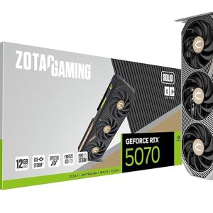 ZOTAC Gaming Geforce RTX 5070 Solid OC Graphics Card - Black | 12 GB | DLSS 4 | GDDR7 | 192 Bit | Icestorm 2.0 Advanced Cooling | Triple Fan | ZT-B50700J-10P