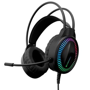 ZEBRONICS Blitz C Dolby Atmos Gaming Over Ear Wired Headphone, 50Mm Neodymium Drivers, Padded Headband, Lightweight & Comfortable, RGB Lights, Flexible Mic, Type-C Connector, Black