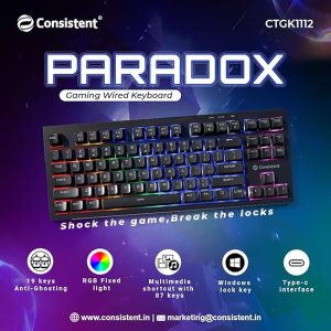 Consistent Paradox CTGK1112 Gaming Wired Keyboard