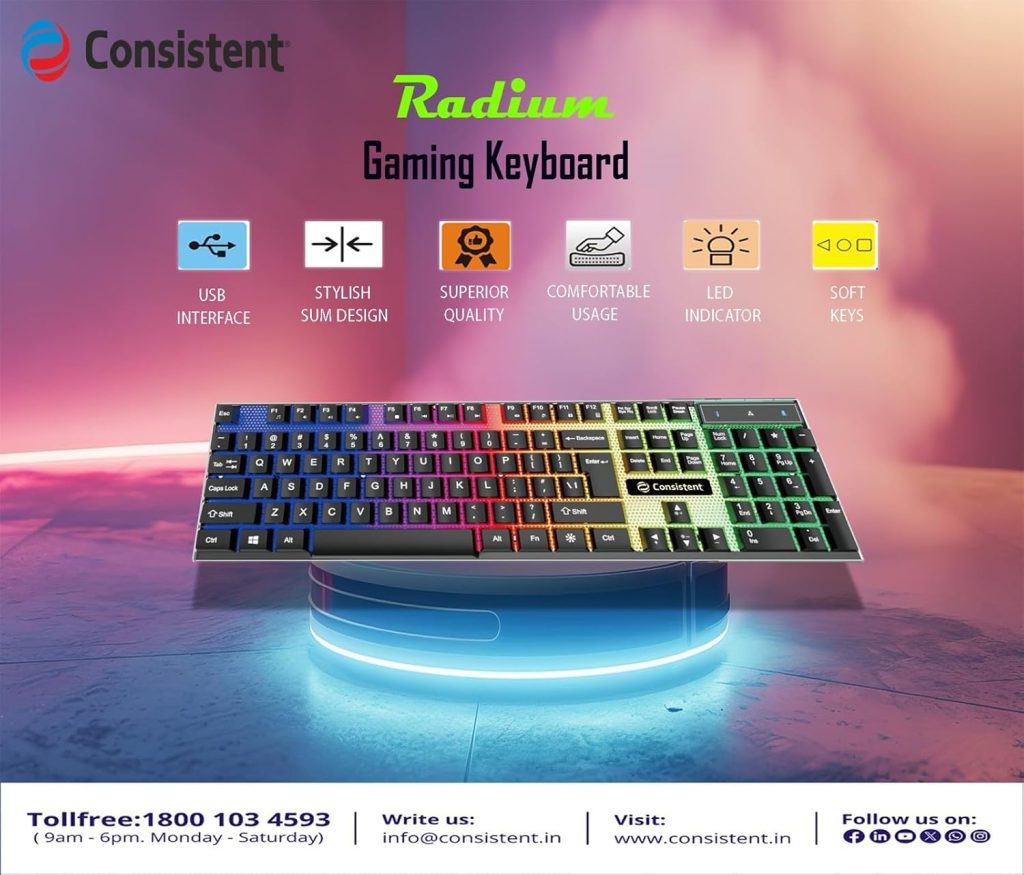 Consistent Radium Wired Gaming Keyboard (KG1101)