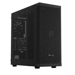 daWg X' Series 490 Full-Tower Gaming Cabinet/Case, Support Vertical GPU, EATX, ATX, mATX, Mini ITX, Support AIO Upto 360mm, Pre-Installed Rear 120mm Fan, Mesh Design, Dust Filters, USB 3.0 (Black)